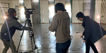 映画製作の様子です。緑区役所講堂にて。