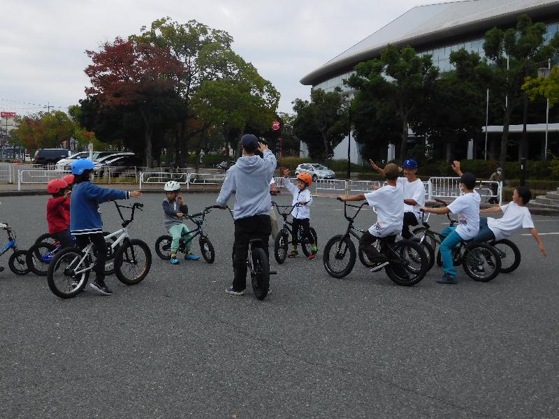 BMX教室の参加者の様子