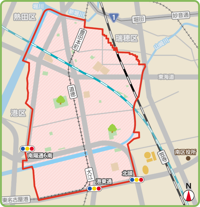 募集エリアのマップ