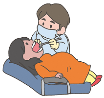妊産婦歯科診査のイラスト