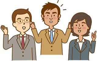 会社で通訳をしているイラスト