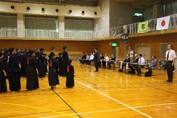 開会式で整列している様子