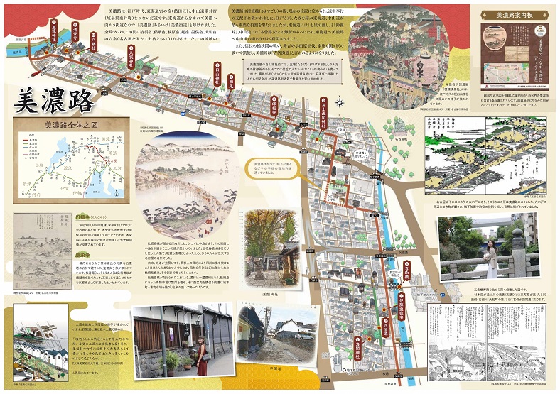 美濃路まち歩きマップのマップ面