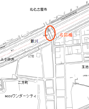 名師橋の耐震 補強・補修工事位置図