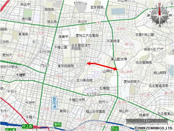 池内猪高線の位置図