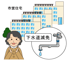 高齢者世帯の安定した生活支援に上・下水道の減免、高齢者向け市営住宅等の斡旋をしています。
