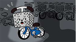 放置自転車くんを持ち主が迎えに来る