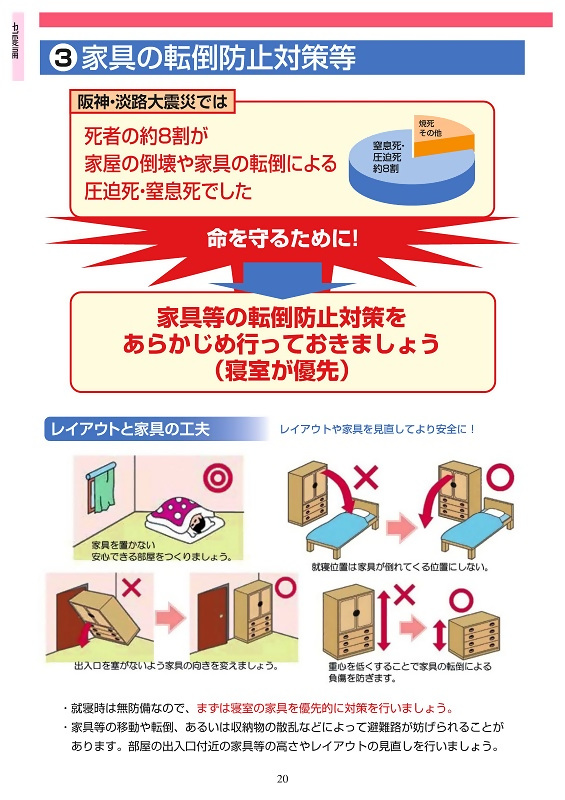 まずは家具転倒防止対策をしましょう！