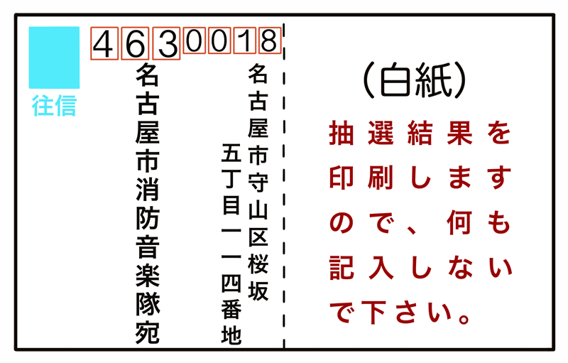 往信はがきの書き方の画像です。