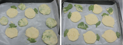 型抜きしたクッキーの様子です。