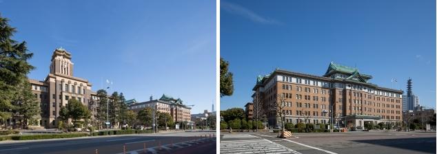 名古屋市役所本庁舎と愛知県庁本庁舎の写真