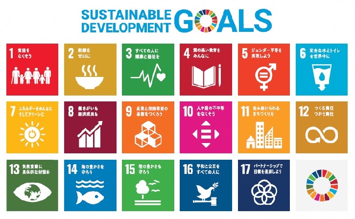SDGsの17の開発目標を示すアイコン