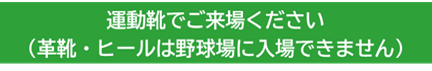  パロマ瑞穂野球場は、革靴やヒール等は上履きが必要です。