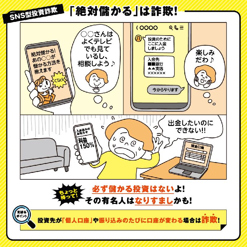 SNS型投資詐欺のよくある流れの紹介