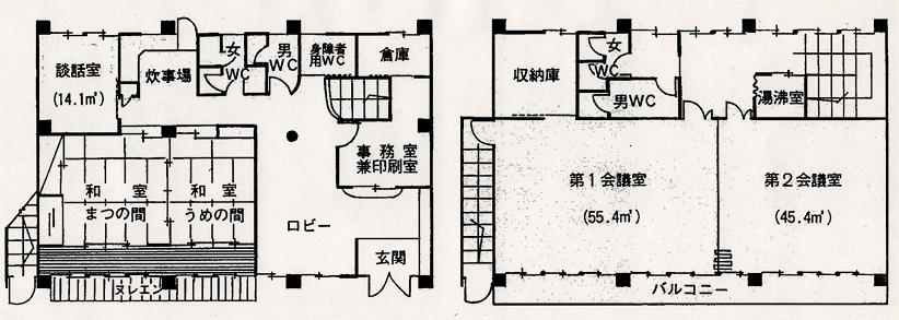 天白コミュニティセンター平面図