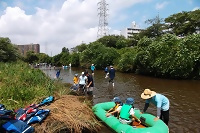 川の生き物観察イベントの様子