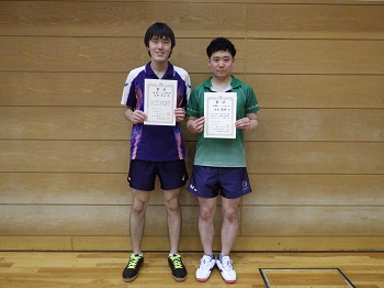 シングルス男子1部の入賞者の皆様の写真